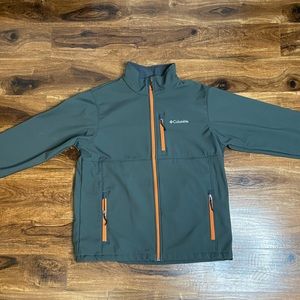 Tech Columbia full-zip jacket— All Grey with Orange accent & White Columbia logo